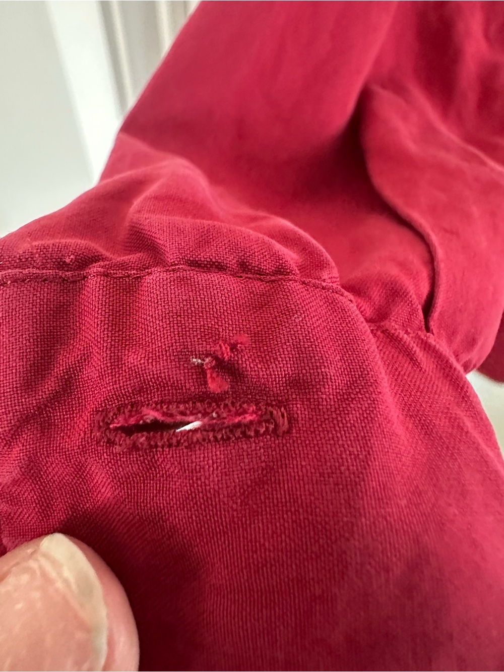 Ann Taylor 100% Silk Red Long-Sleeve Button-Down Blouse - Picture 10 of 10